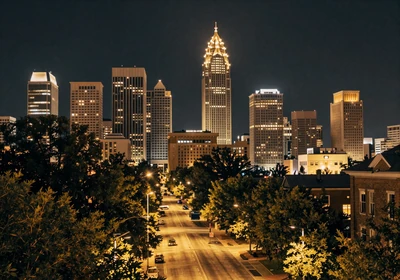 Atlanta skyline at night - local singles dating in Georgia