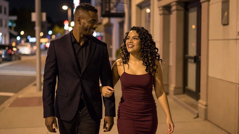Couple enjoying a night out on the town - local singles dating brings real connections closer